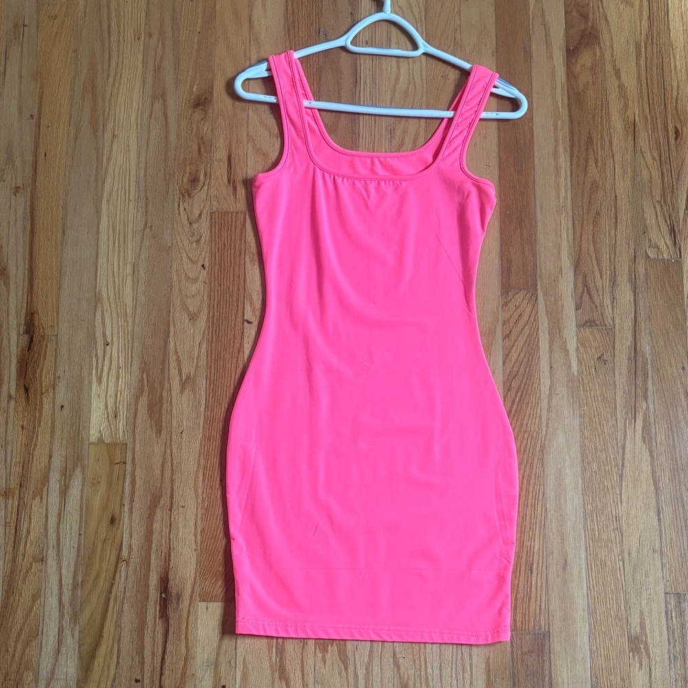 Neon Pink Bodycon Tank Dress